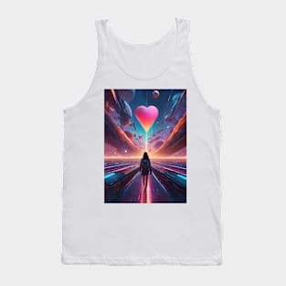 Space girl on valentine's day Tank Top